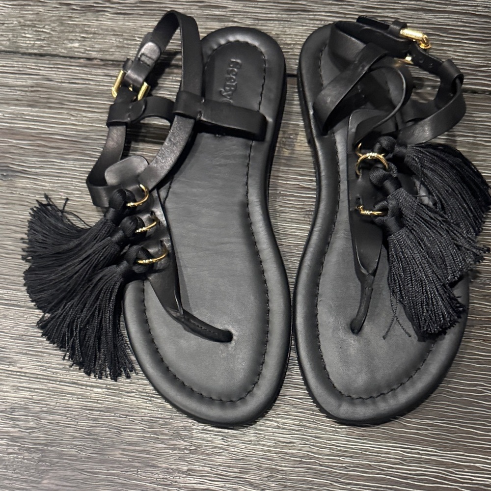 Elegant Black Tassel SeeByChloe Sandals